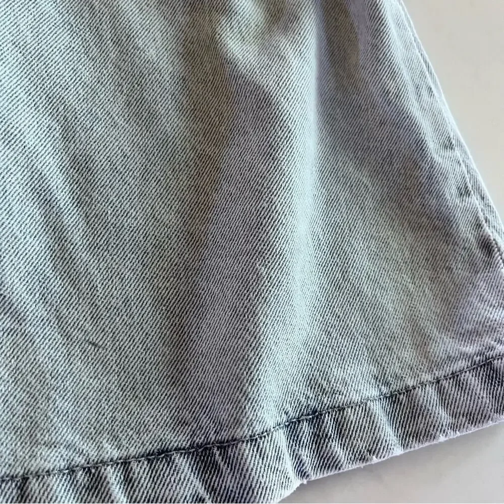 Zara Girls Acid Denim Dress Blue Size 9 with Tie & Slits